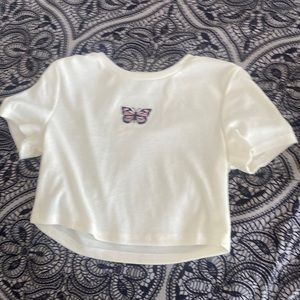 SHEIN cropped butterfly shirt